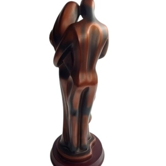 Herco Gifts Family Man Woman Baby Statue Heavy Resin Copper Bronze 12" - Picture 5 of 9